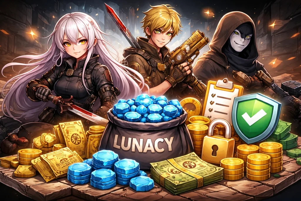 Limbus Company account for sale illustration showing rare characters, in-game resources, and secure buying tips for players