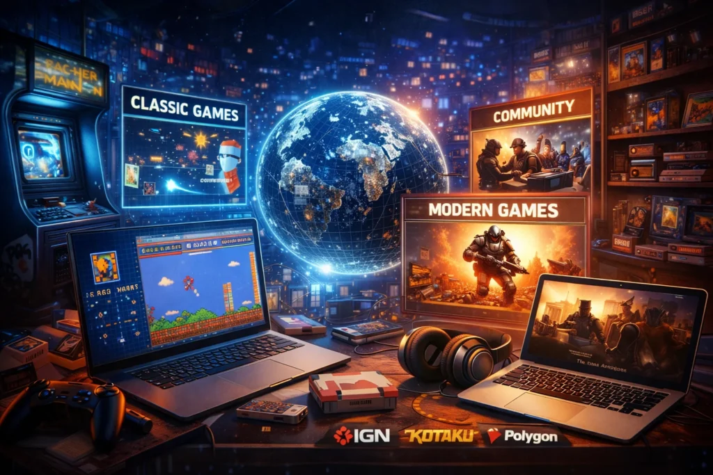 Digital archive showcasing Gameverse TheGameArchives with classic and modern games, interactive features, and community-driven content