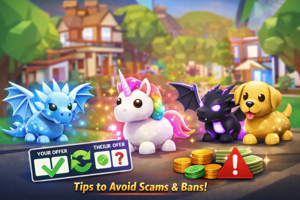 Rare Adopt Me pets for sale in Roblox game with safe trading guide