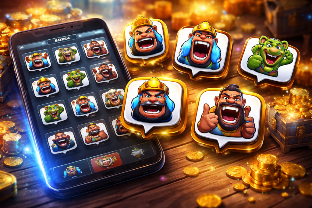 Clash Royale emotes for sale including rare and exclusive in-game icons for players