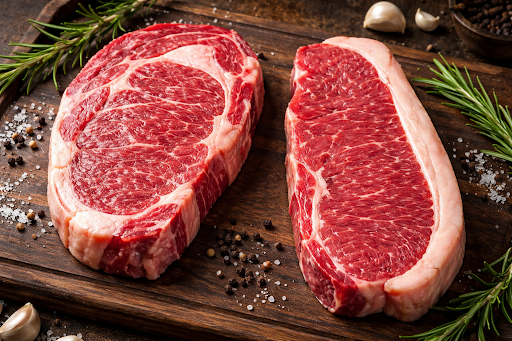 rib eye steak vs striploin